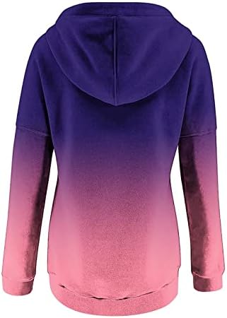 Дами градиент цветни графички тенок туничен аспиратор аспирати облеки за џемпер со долги ракави салон Ед Худ копче 2023 Ма