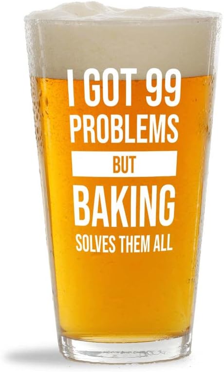 Добив 99 проблеми Пинт Стакло 16оз-Решенија За Печење-Печење Пунџа За Пециво Соус Готвење Тесто За Колачиња Кулинарски Пекарски