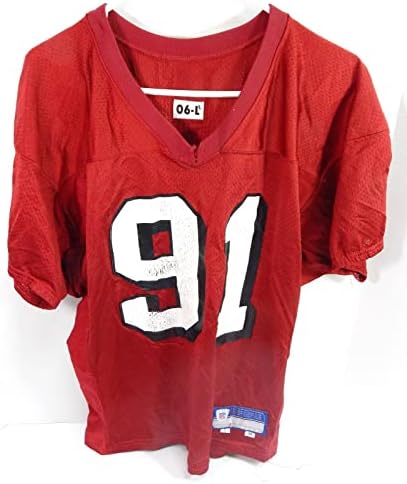 2006 Сан Франциско 49ерс 91 игра користеше црвена практика Jerseyерси l 750 - Непотпишана игра во НФЛ користени дресови