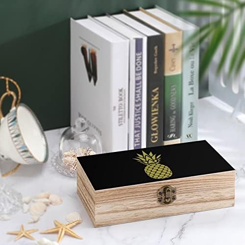 Кутија За Складирање Дрво Од Ананас Десктоп Мали Декоративни Организаторски Кутии За Накит Со Капак
