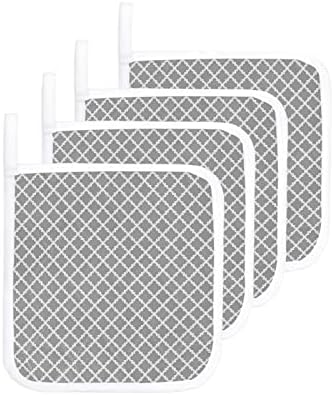 Кујнски патол сет од 5, мароко геометриски плочки за тенџере за тенџере за текстура на тенџере топлинска топла подлога, апстрактна