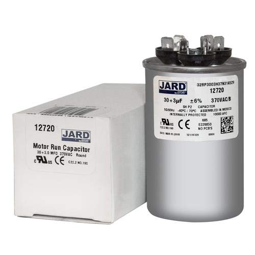 Jard 12720-30 + 3 UF MFD X 370 VAC тркалезен кондензатор со двојна работа го заменува GE / Genteq C3303R / 27L955 / 97F9471