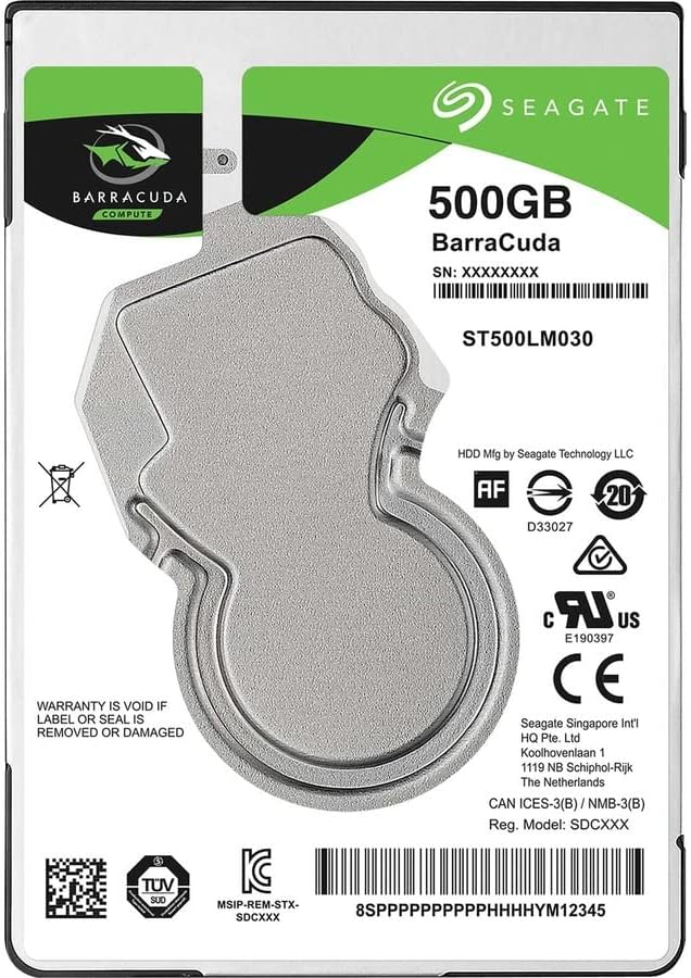 Seagate ST500LM030 2.5 in. - 500 GB44; 128MB мобилен хард диск Drive SATA - 5400 вртежи во минута