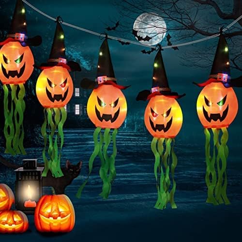Декорации за Ноќта на вештерките 5 LED светла со жица од тиква од тиква