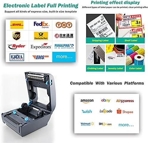 Печатач за термичка етикета на iwira со победи Mac Linux Systm Shipping Label Printer Ups Shopify Ebay & Maker Label за облека, полица, етикети