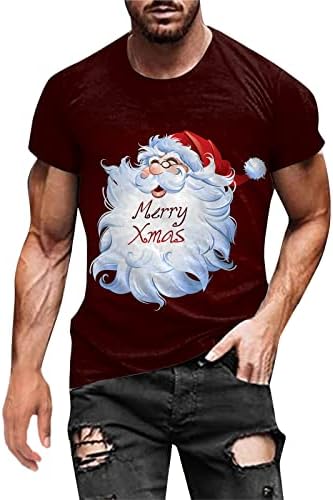 Xxbr 2022 модни мажи есенски зимски случајни кратки ракави Божиќ 3Д печатени маици тесни маички со долги ракави мажи