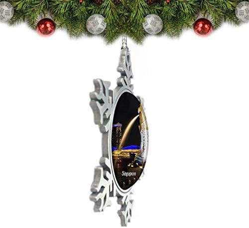 Умсуфа Сингапур Мерлион Божиќ украсен украс за украсување кристален метален сувенир подарок