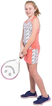 СТЦ девојки тениски фустани и облека за голф деца без ракави, атлетски спортови здолништа со шорцеви и изградени во џебови