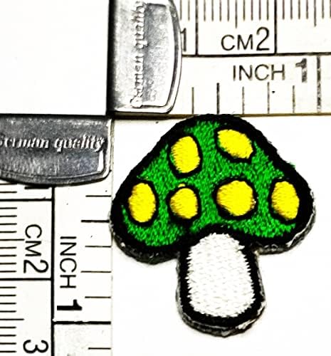Кленплус 2 парчиња. Мини Печурка Симпатична Зелена Лепенка Цртан Филм Везена Апликација Занает Рачно Изработено Бебе Девојче Женска
