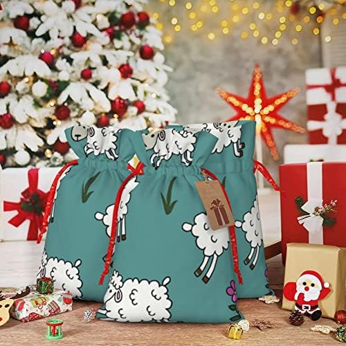 Жици За Влечење Божиќни Торби За Подароци Слатки-Овци-Смешни Подароци Торби За Завиткување Божиќни Вреќи За Завиткување Подароци Торбички