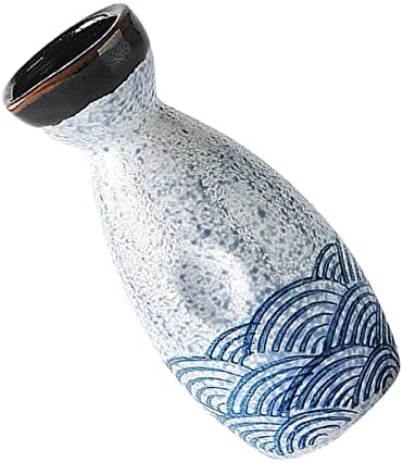 Upkoch 2 парчиња демантер Користете чаша што служи рачно насликана на Sake Ripple Wine Server Home Glazed for Pot Called Party Tokkuri во стил