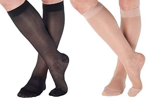 Чиста чорапи за компресија 20-30 mmhg за жени - направени во САД - Облечи колено Здраво најлонска фирма за поддршка на чорапи за дами -