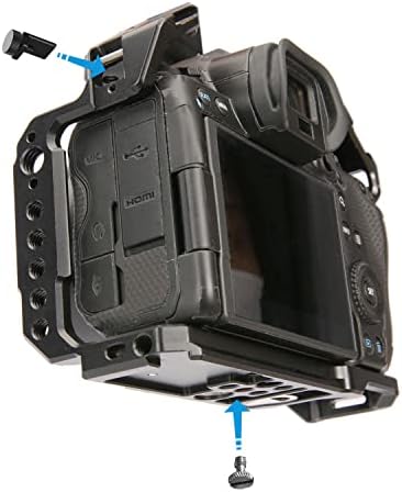 [Нова верзија] Cage на NiceIrig за Canon EOS R5 / R6 / R6 Mark II и R5 C огледало кино -камера, со двојни точки на заклучување - 537