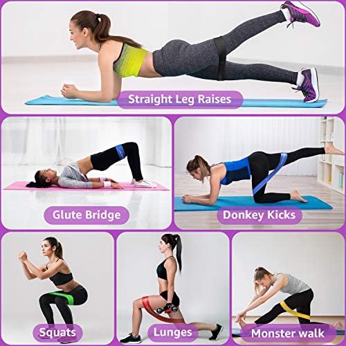 Бенд за вежбање на отпорност на аказма [5 сетови], фитнес опсег за вежбање раце, колкови и нозе.