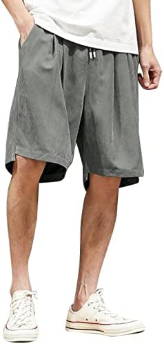 Wxhn Ubst Mens Bermuda Shorts плус големина лабава вклопени обични шорцеви летни еластични спортови за џогер шорцеви