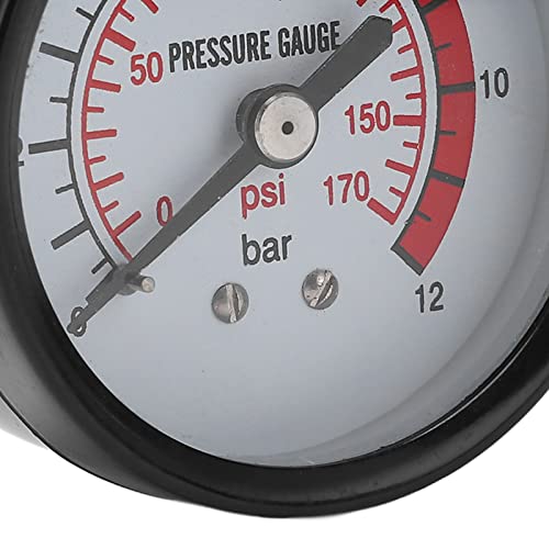 Мерач на тестирање на притисок, мерач на притисок G1/4in лесен за замена на издржлив легура челик и месинг од 0 до 170psi за лабораторија