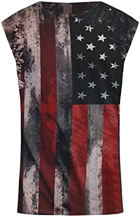 2023 година Нов машка лежерна резервоар врвови на американско знаме за печатење без ракави, патриотски манжетни