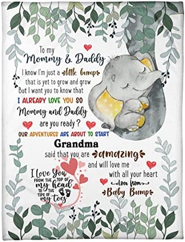 Персонализирано ќебе за време на време да биде мамо тато, знам дека сум само малку затемнето жолто слон Име Име Подароци за бременост од Бебе