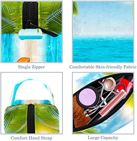 Тоалетна Торба, Козметичка Торба За Шминка За Патувања За Жени Мажи, Летни Пејзажи Плажа Море Кокосови Дрвја