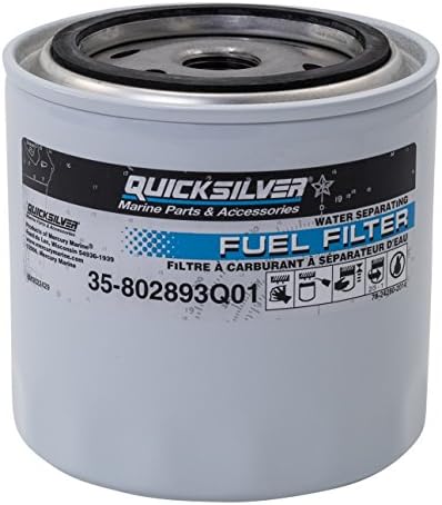 Quicksilver 802893Q01 Филтер за гориво за одвојување на вода за автопатите за жива и маринер и меркусер Стерн диск и внатрешни мотори