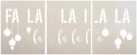 Фа Ла Ла Ла Џамбо 3-Дел Матрица со Орнаменти Од Студиор12 | САМ Божиќна Песна Лирски Домашен Декор | Сценарио Празничен Збор Уметност