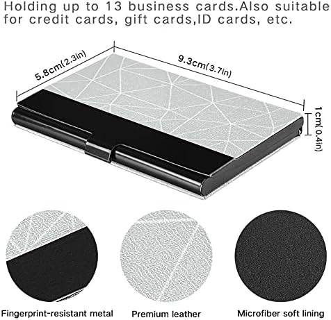 Геометриски Држач За Сива Визит Картичка За Жени Мажи Футрола За Држач За Визит Картички Со Кожно Име Организатор На Картичка За Подароци