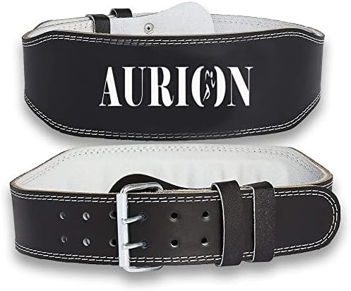 Аурион-Орион-Основана кожа за кревање тежина Подигање на телото за фитнес салата за поддршка на фитнесот за поддршка на силата, црна боја, црна