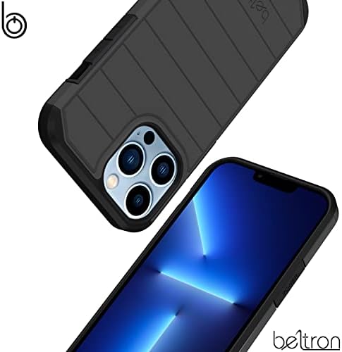 Белтрон Случај СО Појас Клип за iPhone 13 Pro Max, Тенок Целосна Заштита случај &засилувач; Ротирачки Појас Клип Футрола Со Вграден Kickstand,