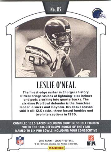 2019 Panini Legacy 115 Leslie O'Neal Legend San Diego Chargers NFL Football Trading Card