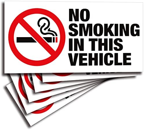 исификс Забрането Пушење Во Ова Возило Налепници Налепници - 6 Пакет 3х1, 5 инчи-Премиум Предно Лепило Винил, Етикети, Ламинирани
