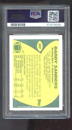 Бери Сандерс го оцени PSA 9 Mint 1989 Topps тргувани - [BASE] 83T