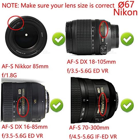 Капакот на капакот на леќи од 67мм за Canon 77d 90d w/ EF-S 18-135mm капаче на леќи Nikon D750 D780 W/ 18-105mm 16-85mm капаче на
