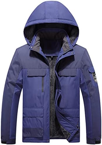 ADSSDQ Менс јакна, зимска туника модна дневна облека за ветерници за ветерници за ветерници со долги ракави удобно боење на надворешната