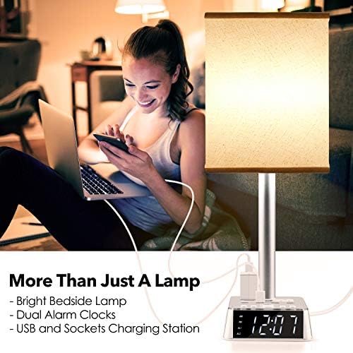 Табела за ламба - Светилка во кревет со 4 USB порти и места за напојување на наизменична струја, база на алармни часовници w/ 6ft продолжено
