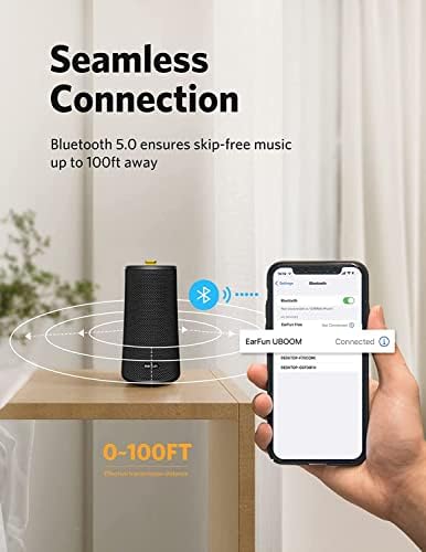 Звучник за Bluetooth Bluetooth uboom, [24W стерео звук] Бум бас, 360 ° опкружувачки звук, џемпери ™ IPX7 водоотпорни, затворени и надворешни