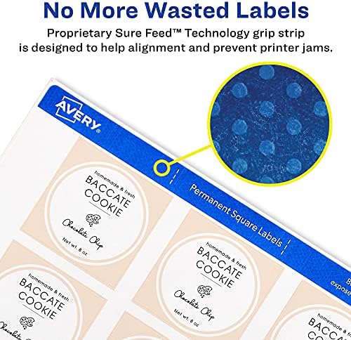 Eryвори Печатење Празно Квадратни Етикети, 2 х 2, Крафт Браун, 300 Индивидуализира Етикети &засилувач; Квадратни Етикети за ласерски