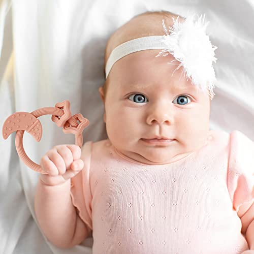 Еоопун Силиконска Играчка За Заби За Бебиња, Силиконски Прстен За Бебиња За Бебиња 3 Месеци+, Подигната Текстура За Смирување