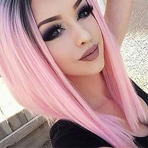 Andongnywell дозвола розови перики со бебе коса човечка коса целосна крај кратка права боб -перики за црни жени