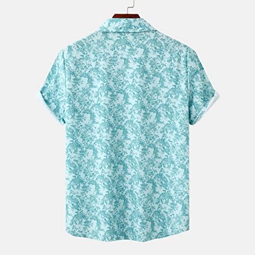 2023 Нови машки летни модни модни обични хавајски печати приморска плажа лаптолна маица кошула кошула со кратки ракави кошула
