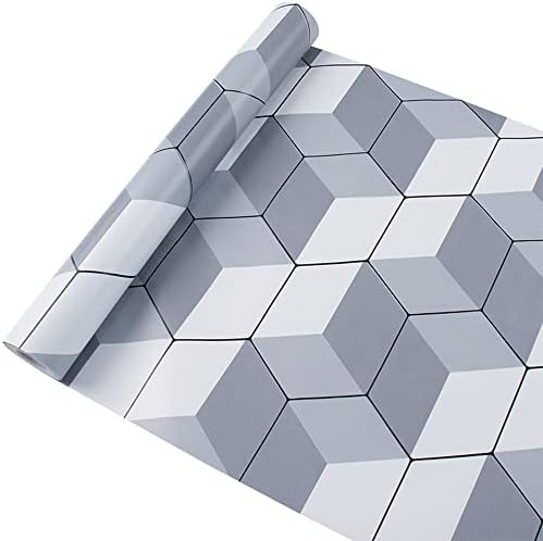 Постави за фиоки за фиоки на Yifasy 2pack, сива геометрија самолеплива мебел за обложување на листови ПВЦ позадини се тркалаат од