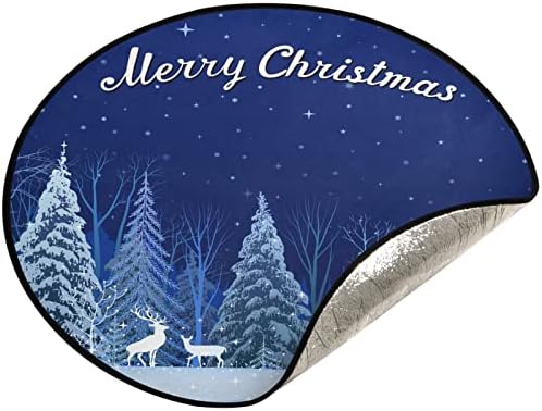 Визиони елка Мат, Божиќ елени во шума Снег зимско дрво стојат душеци, абсорбентално дрво, стојат послужавник, душек за сезонски благодарници