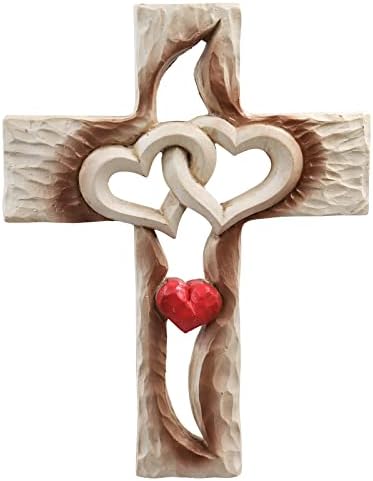 Ooect врежан крст, вкрстен wallиден декор, смола loveубов крст, никогаш не го раздвојува loveубовниот крст, одличен христијански подарок, artиден