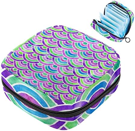 Санитарна торба за складирање на салфетка, торбичка за подлога, торбичка за подлога, мала торба за шминка, шарена шема на скала