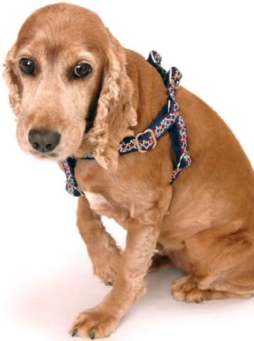 Најлон Куче Темперамент : Морнарица, црвена &засилувач; сребрена метална ѕвезда лента на морнарица сина најлон миленичиња темперамент за кученца, мали кучиња на го?