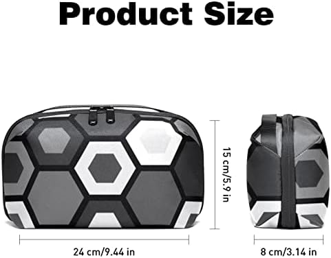 Електронски Организатор Мала Торба За Организатор На Кабел За Патување За Хард Дискови, Кабли, Полнач, УСБ, СД Картичка, Сива Шестоаголна Шема
