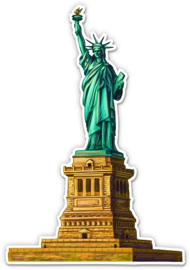 Гт Графика Експрес Статуа На Слободата ЊУЈОРК ЊУЈОРК-5 инчи Винил Налепница - За Автомобил лаптоп јас-Рампа - Водоотпорен Налепница