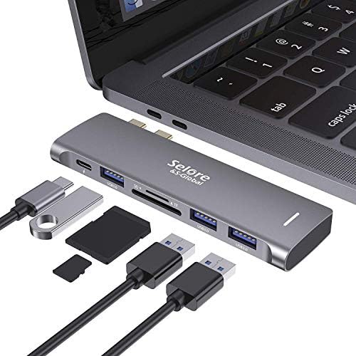 USB C До Двоен HDMI Адаптер, 6 во 1 USB C Адаптер За Macbook Pro/Macbook Air 2020 2019 2018 13 15 16