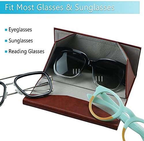 Lifeart 2 пакувања за очила за очила за очила за преклопување лесен за носење матна кожа и затворање на магнет за читање, училиште,