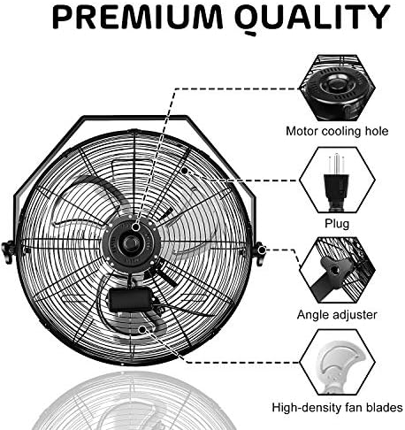 Едноставен Делукс 18 Инчен Индустриски Вентилатор За Монтирање На Ѕид, Црн