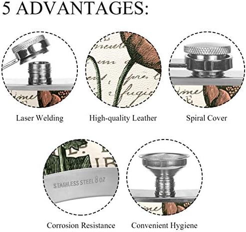 Колба за Колкови За Алкохол Од Нерѓосувачки Челик Отпорна на Истекување со Инка 7,7 мл Кожна Покривка Одлична Колба За Идеи За Подароци-Средновековна